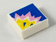 Part No: 3070pb158  Name: Tile 1 x 1 with Bright Pink and Yellow Explosion on Blue Background Pattern
