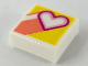 Part No: 3070pb159  Name: Tile 1 x 1 with Heart and Coral Stripes on Yellow Background Pattern