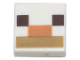 Part No: 3070pb182  Name: Tile 1 x 1 with Dark Brown Squares, Medium Nougat and Dark Tan Rectangles Pattern (Minecraft Alpaca / Llama Nose and Mouth)