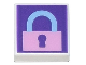 Part No: 3070pb194  Name: Tile 1 x 1 with Bright Pink Locked Padlock on Dark Purple Background Pattern