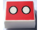 Part No: 3070pb254  Name: Tile 1 x 1 with 2 Ovals on Red Background Pattern