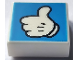 Part No: 3070pb259  Name: Tile 1 x 1 with White Thumbs Up Glove with Black Outline on Blue Background Pattern