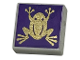 Part No: 3070pb301  Name: Tile 1 x 1 with Gold Frog on Dark Purple Background Pattern (HP Chocolate Frog)