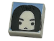 Part No: 3070pb305  Name: Tile 1 x 1 with Male Head with Frown, Black Eyebrows and Long Hair on Bright Light Blue Background Pattern (HP Severus Snape)