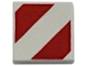 Part No: 3070pb361  Name: Tile 1 x 1 with Red Danger Stripes Pattern