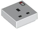 Part No: 3070pb365  Name: Tile 1 x 1 with 3 Black Rectangles (United Kingdom 3 Pin Power Socket) and Red Switch Pattern