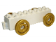 Part No: 31174c05  Name: Duplo Car Base 2 x 8 x 1 1/2 with Large Gold Spoked and Spiraled Wheels