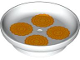 Part No: 31333pb14  Name: Duplo Utensil Dish 3 x 3 with Bright Light Orange and Orange Moon Cakes Pattern