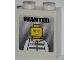 Part No: 3245cpb011  Name: Brick 1 x 2 x 2 with Inside Stud Holder with 'WANTED' and Jail Prisoner Minifigure Pattern (Sticker) - Set 7288