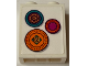 Part No: 3245cpb266  Name: Brick 1 x 2 x 2 with Inside Stud Holder with Orange, Dark Turquoise and Magenta Decorative Circles Pattern (Sticker) - Set 43231