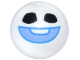 Part No: 32474pb031  Name: Technic Ball Joint with Black Eyes, Bright Light Blue Mouth Smile, Dark Azure Outline Pattern (Frozen Snowgie Head)