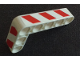 Part No: 32526pb015R  Name: Technic, Liftarm, Modified Bent Thick L-Shape 3 x 5 with Red and White Danger Stripes Pattern Model Right Side (Stickers) - Set 42042