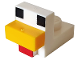 Part No: 35750pb01  Name: Creature Head Pixelated with Molded Bright Light Orange Beak and Printed Black Eyes and Red Wattle Pattern (Minecraft Chicken)