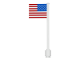 Part No: 3596pb04  Name: Flag on Flagpole, Straight with United States Pattern (Stickers)