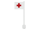Part No: 3596pb23  Name: Flag on Flagpole, Straight with Red Cross Pattern on Both Sides (Stickers) - Sets 363-1 / 555-1