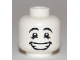 Part No: 3626bpb0453  Name: Minifigure, Head Mime Happy Face, Black Eyes with White Pupils Pattern - Blocked Open Stud
