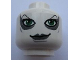 Part No: 3626bpb0550  Name: Minifigure, Head Female SW Aurra Sing, Large Green Eyes and Gray Lips Pattern - Blocked Open Stud