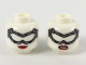 Part No: 3626cpb2218  Name: Minifigure, Head Dual Sided Female Pearl Dark Gray Goggles, Red Lips, Smile / Gritted Teeth Pattern - Hollow Stud
