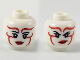 Part No: 3626cpb2241  Name: Minifigure, Head Dual Sided Female Red Ornamental Paint and Lips, Smile / Scowl Pattern - Hollow Stud