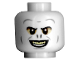 Part No: 3626cpb2436  Name: Minifigure, Head Alien with HP Voldemort Black Eyebrows and Nostrils, Light Bluish Gray Wrinkles, Dark Tan and Tan Eye Shadow, Open Mouth Smile with Bright Light Yellow Top Teeth Pattern - Hollow Stud