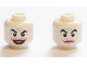 Part No: 3626cpb2797  Name: Minifigure, Head Dual Sided Black Eyebrows, Light Bluish Gray Wrinkles and Moustache, Dark Pink Lips, Open Mouth Smile with Teeth / Closed Mouth Pattern (The Joker) - Hollow Stud