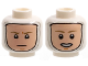 Part No: 3626cpb2923  Name: Minifigure, Head Dual Sided Balaclava, Light Nougat Face, Dark Tan Eyebrows, Neutral / Open Mouth Pattern - Hollow Stud