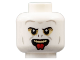 Part No: 3626cpb3107  Name: Minifigure, Head Alien with Black Eyebrows and Nose Slits, Light Bluish Gray Contours, Tan Teeth, Red Tongue Pattern (HP Voldemort) - Hollow Stud