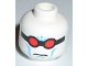 Part No: 3626pb0265  Name: Minifigure, Head Goggles Black with Red Lenses, Medium Azure Wrinkles Pattern (Mr. Freeze)