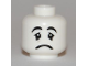 Part No: 3626pb0454  Name: Minifigure, Head Mime Sad Face, Black Eyes with White Pupils Pattern