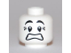 Part No: 3626pb0455  Name: Minifigure, Head Mime Scared Look, Black Eyes with White Pupils Pattern