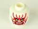 Part No: 3626pb0846  Name: Minifigure, Head Alien with Lime Eyes, White Fangs, Red Face Decorations, Dark Red Mouth and Black Cheek Lines Pattern
