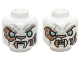 Part No: 3626pb1139  Name: Minifigure, Head Dual Sided Alien Chima Tiger with Copper Fang and Eye Patch, Bright Light Blue Eyes, Neutral / Angry Pattern (Sir Fangar)
