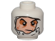 Part No: 3626pb1624  Name: Minifigure, Head Male Head Wrap with Light Nougat Face, Dark Bluish Gray Buttons, Dark Orange Scar, and Medium Nougat Eye Shadow Pattern (SW Dengar)