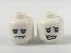 Part No: 3626pb2081  Name: Minifigure, Head Dual Sided Alien Gray Around Eyes, Sad with Fang / Scared Expression Pattern