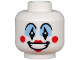 Part No: 3626pb2580  Name: Minifigure, Head Clown, Medium Blue Eye Shadow, Open Mouth Smile, Red Cheeks and Lips Pattern