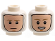 Part No: 3626pb2923  Name: Minifigure, Head Dual Sided Balaclava, Light Nougat Face, Dark Tan Eyebrows, Neutral / Open Mouth Pattern