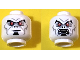 Part No: 3626pb3255  Name: Minifigure, Head Dual Sided Alien Black Eyebrows and Soul Patch, Red Eyes, Light Bluish Gray Eye Shadow and Lines, Smirk / Angry with Fangs Pattern