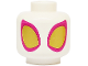 Part No: 3626pb3563  Name: Minifigure, Head Large Magenta and Gold Eyes Pattern