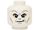 Part No: 3626pb3800  Name: Minifigure, Head Alien with HP Voldemort Black Eyebrows and Nostrils, Light Bluish Gray Wrinkles, Dark Tan and Tan Eye Shadow, Smirk Pattern