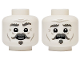 Part No: 3626pb3895  Name: Minifigure, Head Dual Sided Dark Bluish Gray Bushy Eyebrows, Left Raised, Handlebar Moustache and Soul Patch, Light Bluish Gray Wrinkles, Cheek Lines and Forehead Creases, Lower Eyelids, Open Mouth Smile / Worried Expression Pattern