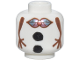 Part No: 3626pb3962  Name: Minifigure, Head without Face with Snowman Reddish Brown Stick Arms, Black Coal Buttons and Metallic Light Blue, Metallic Pink and Red Bow Tie Pattern (Frozen Olaf Body)