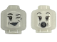 Part No: 3626pb3981  Name: Minifigure, Head Dual Sided Alien Ghost with Dark Bluish Gray Eyebrows, Light Bluish Gray Lips and Wrinkles, Lopsided Grin and Wink / Scared Open Mouth with Top Teeth Pattern (BAM)
