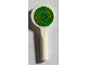 Part No: 3900pb06  Name: Minifigure, Utensil Signal Paddle with Orange Spiral on Green Background Pattern (Sticker) - Set 75978