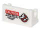 Part No: 3937pb04  Name: Hinge Brick 1 x 2 Base with Ghostbusters Logo, 'CAUTION' and 'STAY BACK OVER 500 FT' Pattern (Sticker) - Set 75828