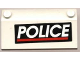Part No: 3939pb01  Name: Slope 33 3 x 6 with Inner Walls with White 'POLICE' Red Line on Black Background Pattern (Sticker) - Set 4012