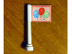 Part No: 3957pb01  Name: Antenna 4H with Flag with Blue, Red and Green Balloons Pattern (Sticker) - Set 3108