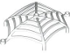 Part No: 4048  Name: Spider Web Curved with Bar Ends and Holes for Bars - Flexible Rubber