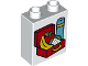 Part No: 4066pb623  Name: Duplo, Brick 1 x 2 x 2 with Lunch Box and Insulated Bottle Pattern
