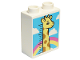 Part No: 4066pb773  Name: Duplo, Brick 1 x 2 x 2 with Bright Light Yellow Giraffe Height Chart, Clouds, and Rainbow Pattern