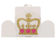 Part No: 4088pb05  Name: Brick, Modified 1 x 4 x 2 Center Stud Top with Gold Crown with Dark Pink Hearts Pattern (Sticker) - Set 7578